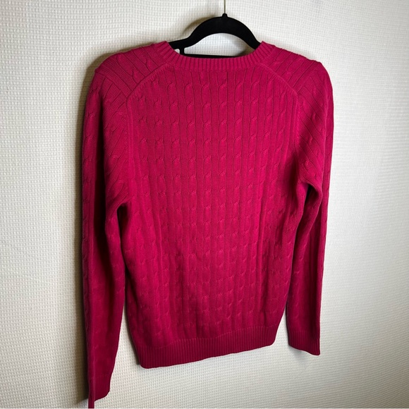 Brooks Brothers | Pink V-Neck Sweater Fine Knit Classic Large 346 - Picture 2 of 5